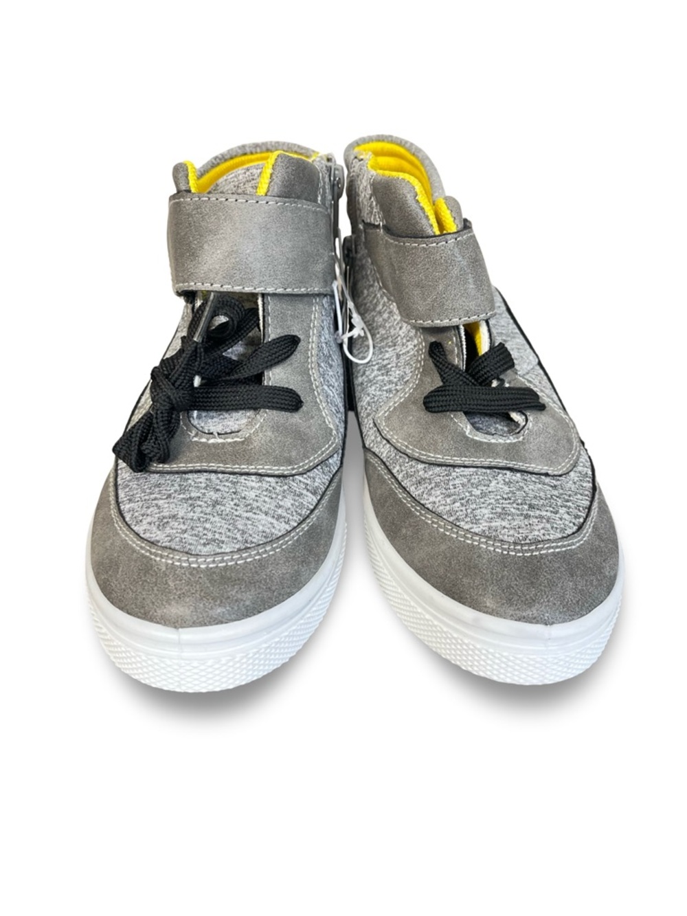 Sneakers Kids Boys NWT Yellow Lining and Hook-and-Loop Strap, Sz 2